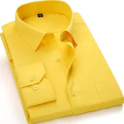 Плюс размеры с длинным рукавом для мужчин Мужская классическая рубашка Модные мужские Бизнес официальная одежда офисные Рабочая Рубашка