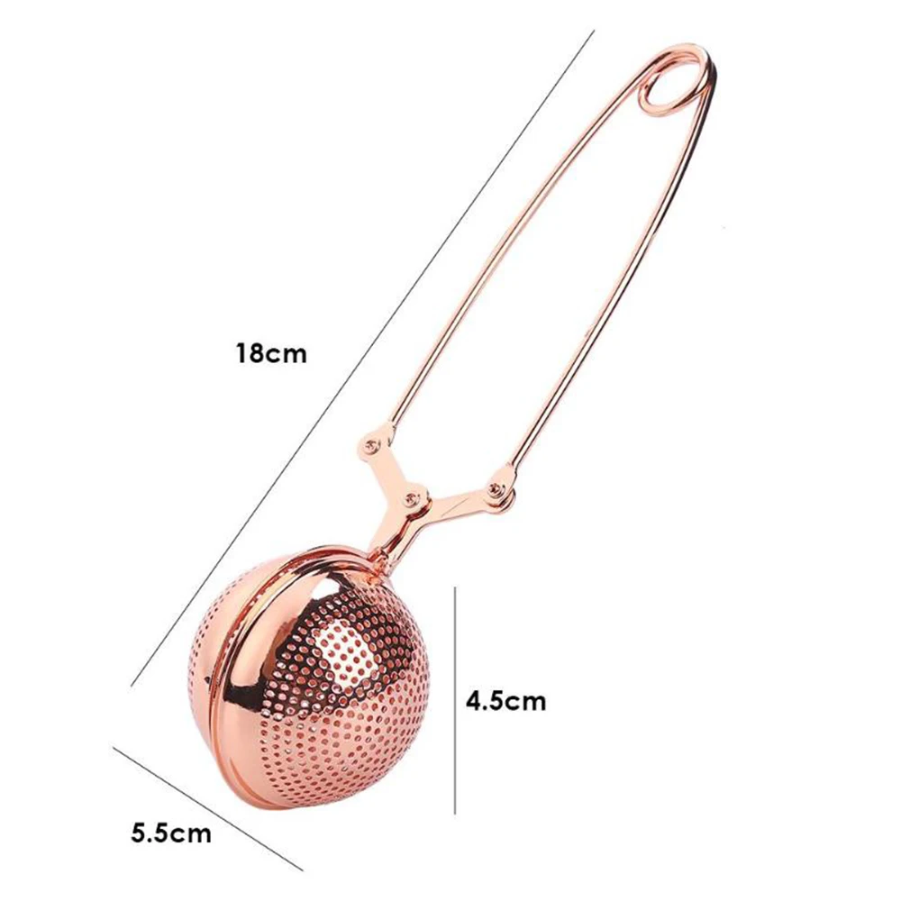 1 Pc Stainless Steel Practical Rose Gold Tea Infuser Spoon Strainer Steeper Handle Shower Table Tool Tea Bag Holder Teaware