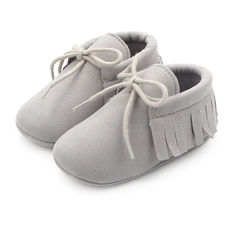 Для новорожденных, для маленьких мальчиков и девочек Мокасины, для тех, кто только начинает ходить, серьги, на мягкой подошве, тапочки обувь пинетки из искусственной замши M1