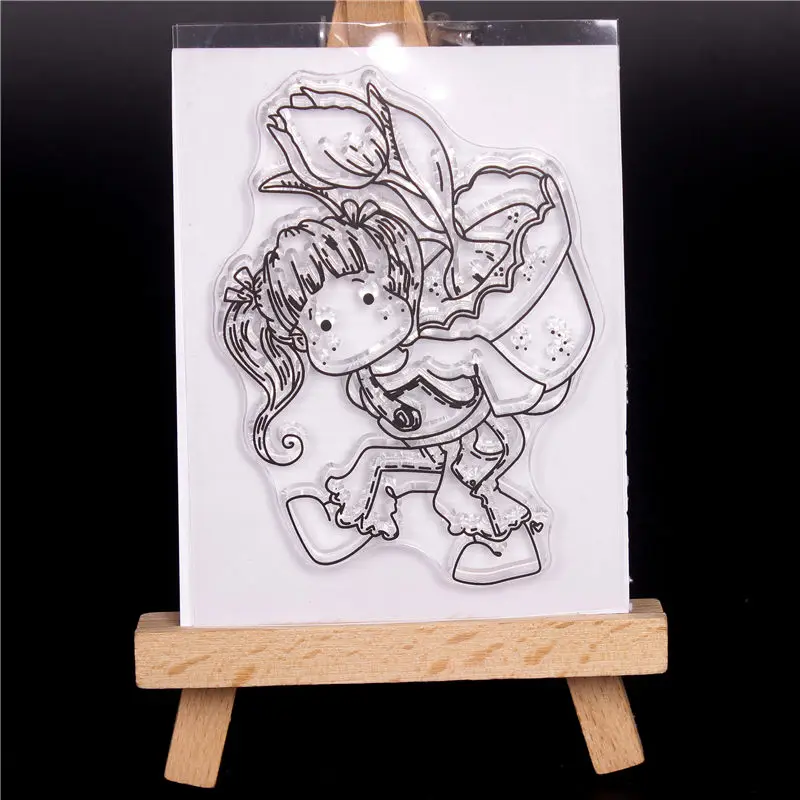 Clear stamps and cutting dies for Scrapbooking Tampons Transparents Seal Background Card Making Diy cute cartoon girl 13 | Канцтовары