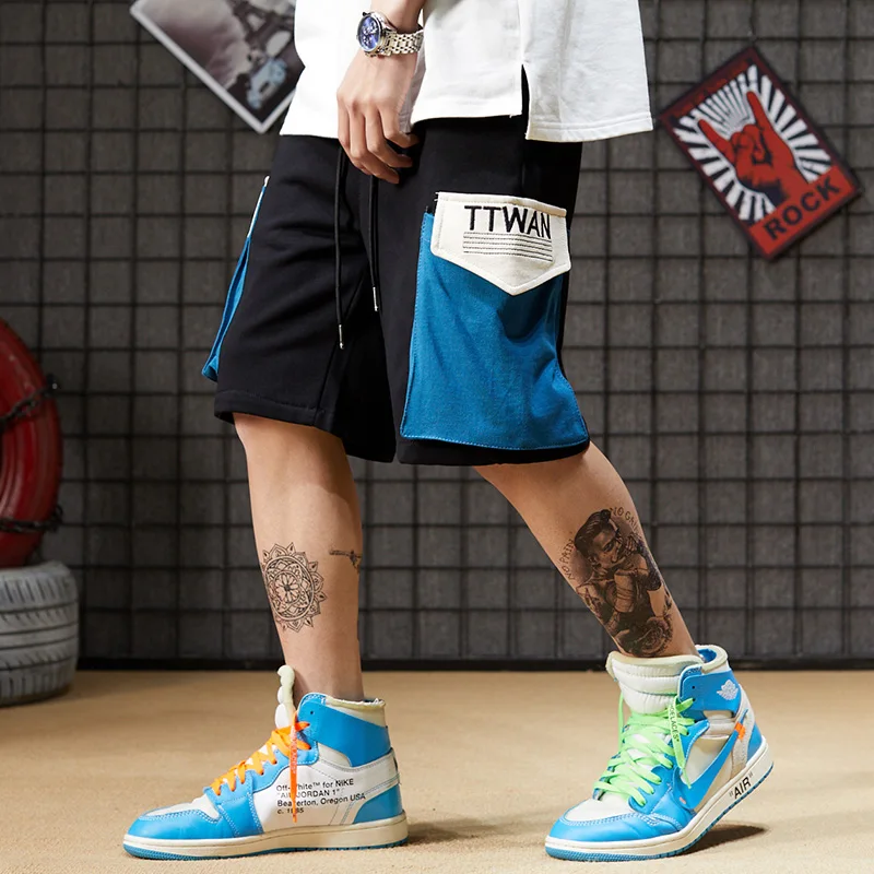 Hanfeng BF Пятиточечные модные мужские шорты на день рождения Harajuku с большим карманом