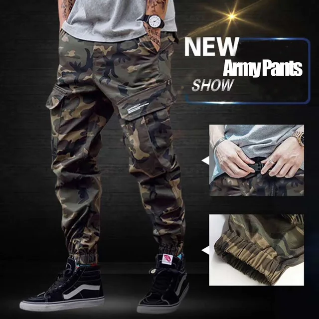 $US $22.67  Fashion Classical Army Pants High Street Cotton Jeans Men Jogger Pants Brand Designer Big Pocket Mi