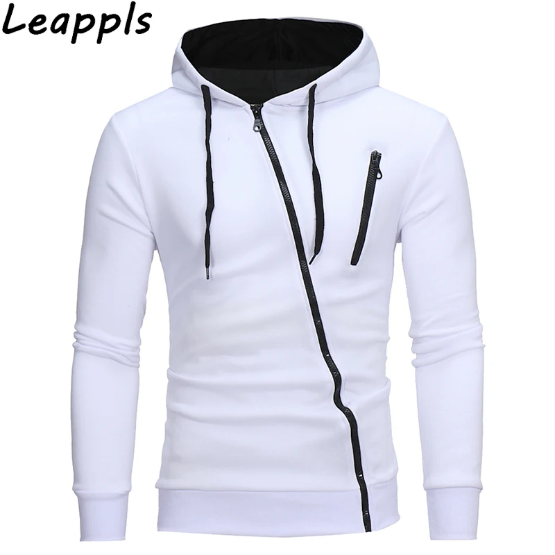 Leappls кардиган мужские толстовки кофты модный косой спортивный костюм на молнии