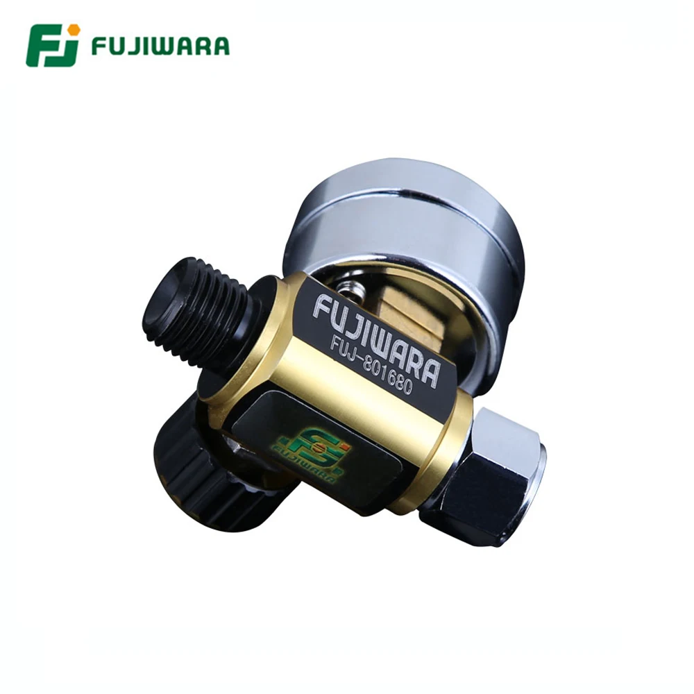 FUJIWARA Spray Gun Barometer Regulator Valve Environmental Protection Pressure Gauge  Air Inlet G1/4 Air Outlet G1/4