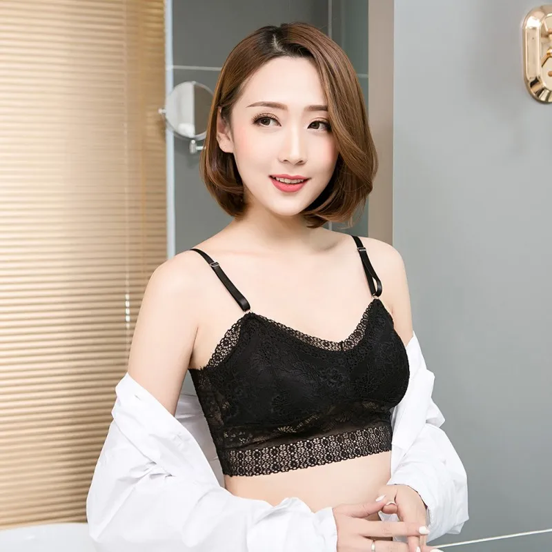 

Women Lace Chest Padded Tank Tops Sexy Women Underwear Fitness Lace Bra Bralette Top