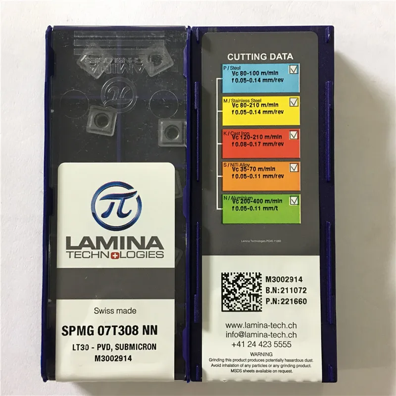 SPMG07T308NN LT30 LAMINA ЧПУ лезвие вставки карбида фрезерные 10 шт./лот | Инструменты