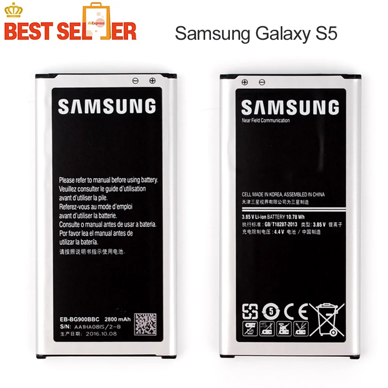 Оригинальная Замена телефон Батарея EB BG900BBC для Samsung Galaxy S5 G900S G900F G9008V 9006V 9008W 9006W