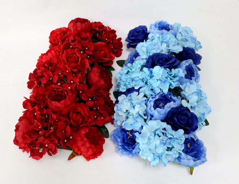 Flone Artificial Road Flower Row Silk Flower Hydrangea Peony Rose Flowers Wedding Arch Road Lead Home Hotel Party DIY Decor  (9)