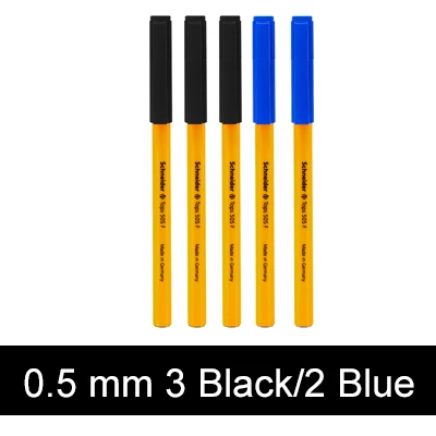 LifeMaster Шнайдер Топы 505F Желтый корпус супер большой объем чернил шариковая ручка черный/синий/красный Пишущие принадлежности - Цвет: 3 Black 2 Blue