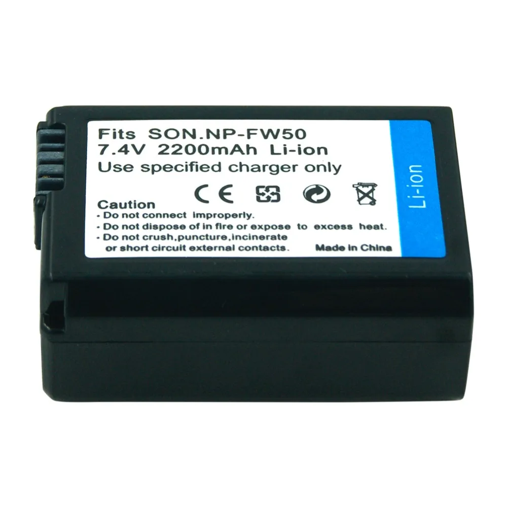 7.4v 2200mAh NP-FW50 NP FW50 NPFW50 Camera Replacement battery For Sony Alpha 7R a7R 7S a7S a3000 a5000 a6000 NEX-5N 5C A55