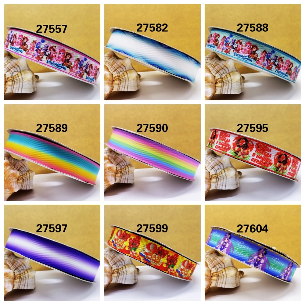 

Free shipping 2019 new arrival 50yards cartoon printed grosgrain ribbons 27590