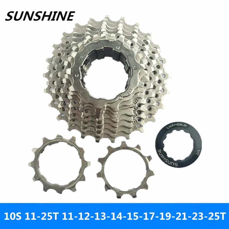 SUNSHINE 10 скоростей 11 25T кассета маховика для дорожного велосипеда профессиональный