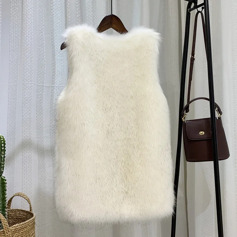 TESSCARA/осенне-зимняя женская длинная пушистая куртка из искусственного меха, жилет, Женская высококачественная искусственная верхняя одежда и пальто, большие размеры XS-3XL