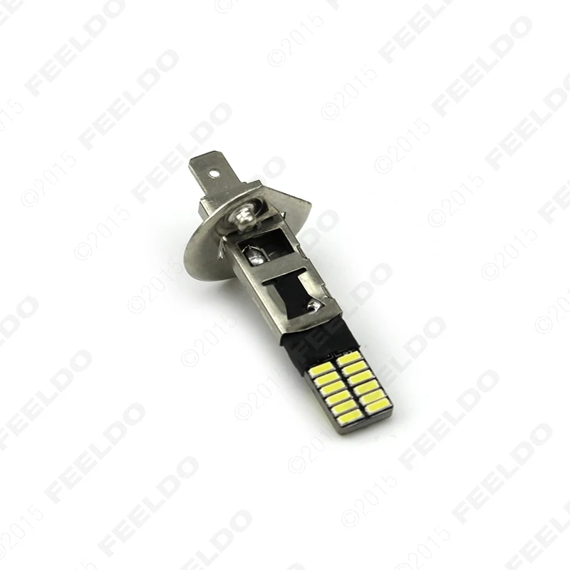 FEELDO 2 шт Белый H1 4014SMD 24 светодиодный безотказный Canbus передний светодиодный противотуманный фонарь# FD-5319