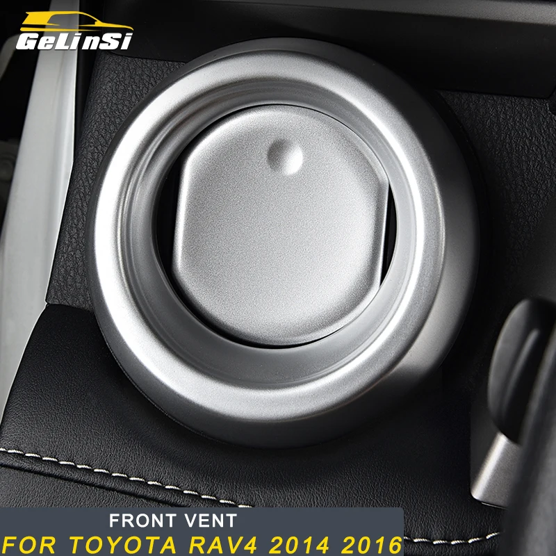 

Gelinsi For Toyota RAV4 2014 Car Styling Front A C Air Vent Outlet Panel Cover Trim Frame Sticker Interior Accessories