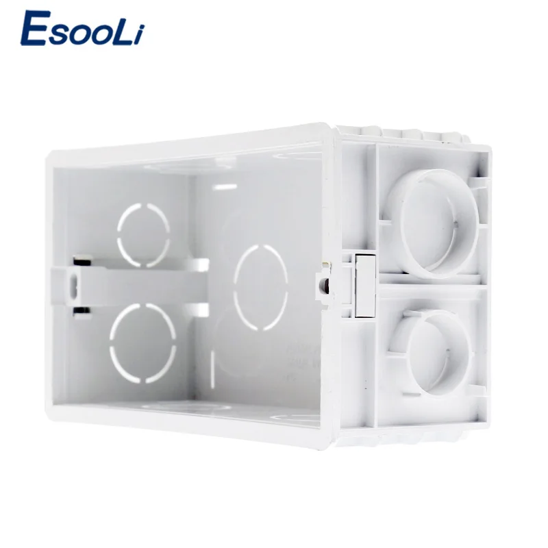 

Esooli Wall Mounting Box Internal Cassette White Back Box 137*83*56mm For 146mm*86mm Standard Touch Switch and USB Socket