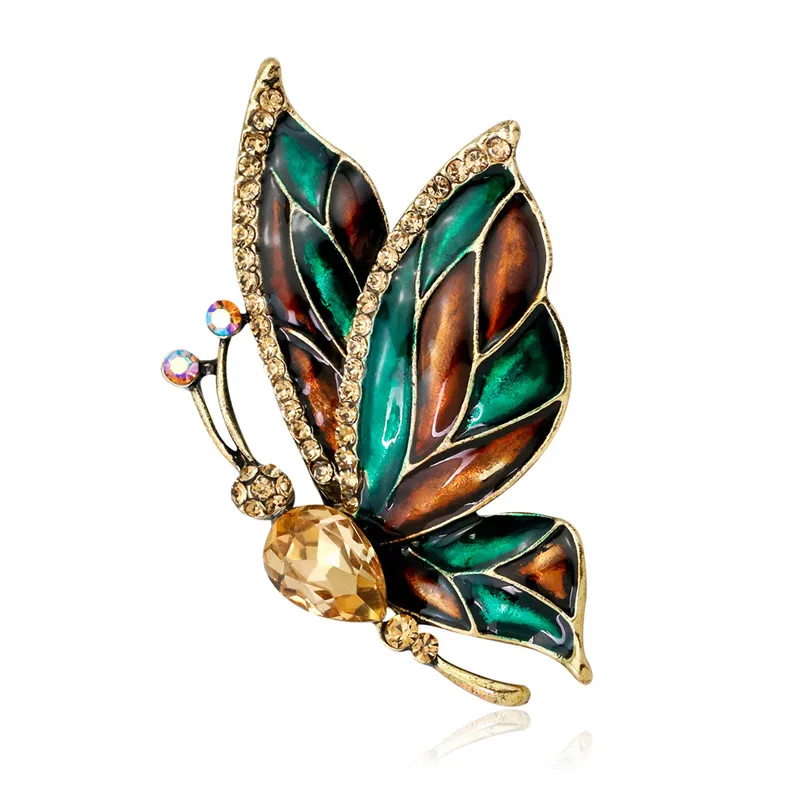 Модные эмалью с изображением животного, броши-бабочки, с украшением в виде кристаллов насекомые, брошь на шпильке, для Для женщин ювелирные изделия бижутерия для свадьбы, вечеринки, подарок - Окраска металла: 5