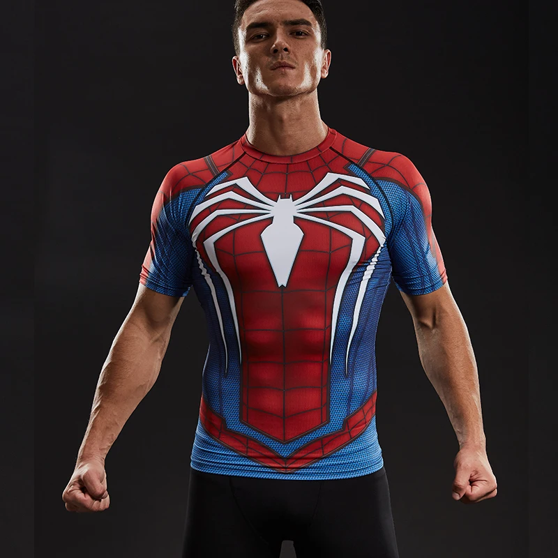 Raglan Sleeve Compression Shirts Spiderman 3D Printed T shirts Men 2017 ...