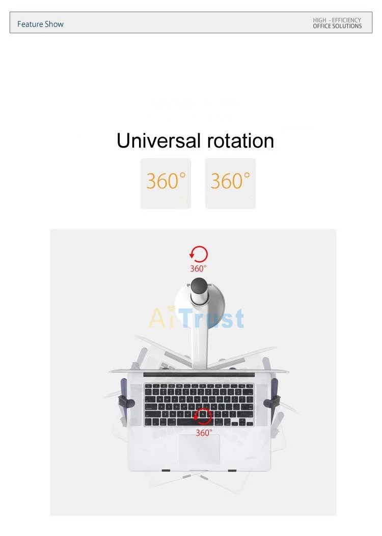 OA-9 подставка для ноутбука алюминиевая регулируемая высота Универсальный вращающийся держатель для ноутбука 10-17 дюймов и планшета 9-10 дюймов