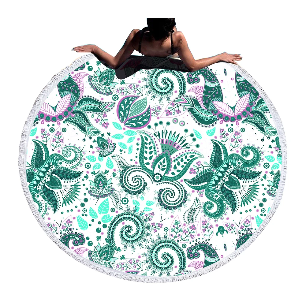 

Perris Tropical Round Beach Towel For Adults Microfiber Towels Large Microfibre Serviette de plage Tapestry Mat Picnic Mat