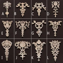 1 шт. для домашней мебели настенный шкаф декор двери ремесла деревянные наклейки с резьбой угловой Onlay аппликация Винтаж Неокрашенный "B" 23*25*0,8