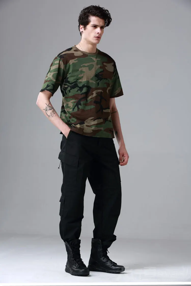 Для мужчин камуфляж Cargo Tactical Брюки Новый 2018 Весна SWAT Pantalon Homme сплошной в стиле милитари брюки Для мужчин Мульти карман брюки