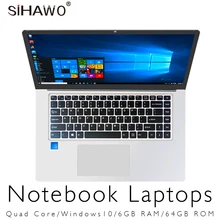Ноутбук 15,6 дюймов Windows 10 ультрабук Игровые ноутбуки Intel Core Celeron N3450 ноутбук компьютер с 6 ГБ оперативной памяти 64 ГБ 128 Гб SSD rom