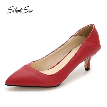 

Silentsea Pointed Toe Pumps Female Shollow Spring New Women 5cm Office Pumps All-match Fashion Thin Heels Single Shoes