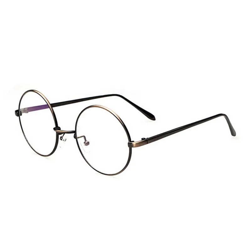 Металлический круглый полный кадр женские/мужские очки Ретро мода супер легкий вес рамка унисекс Женские/мужские без градусов очки