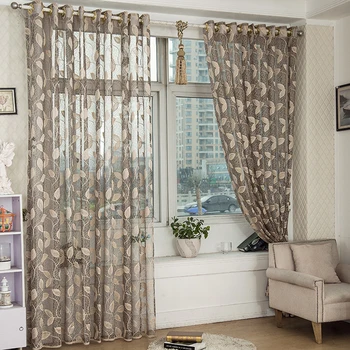 

Curtains For Living Room Window Screens Curtain Lace Cortinas Home Decor Drapes Lace Curtain Leaves Jacquard Organza Curtain
