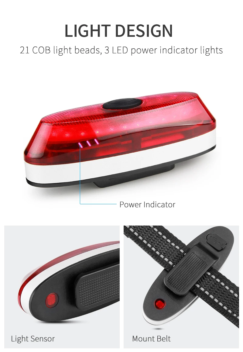 Cheap Smart Taillight For Bicycle AUTO ON/OFF Brake Bike Bicycle Light USB Rechargeable LED Cycling Lamp Flashlight Bicycle Rear Light 10