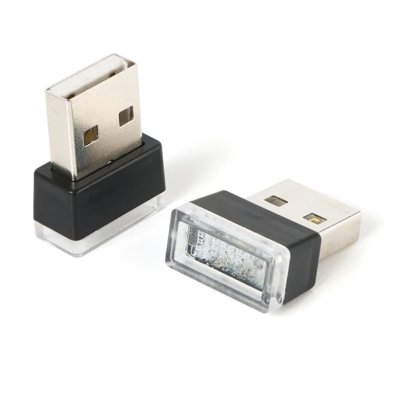 

2 PCS Car USB LED Atmosphere Lights Decorative Lamp Emergency Lighting Universal PC Portable Plug and Play Red/Blue/White/Yellow
