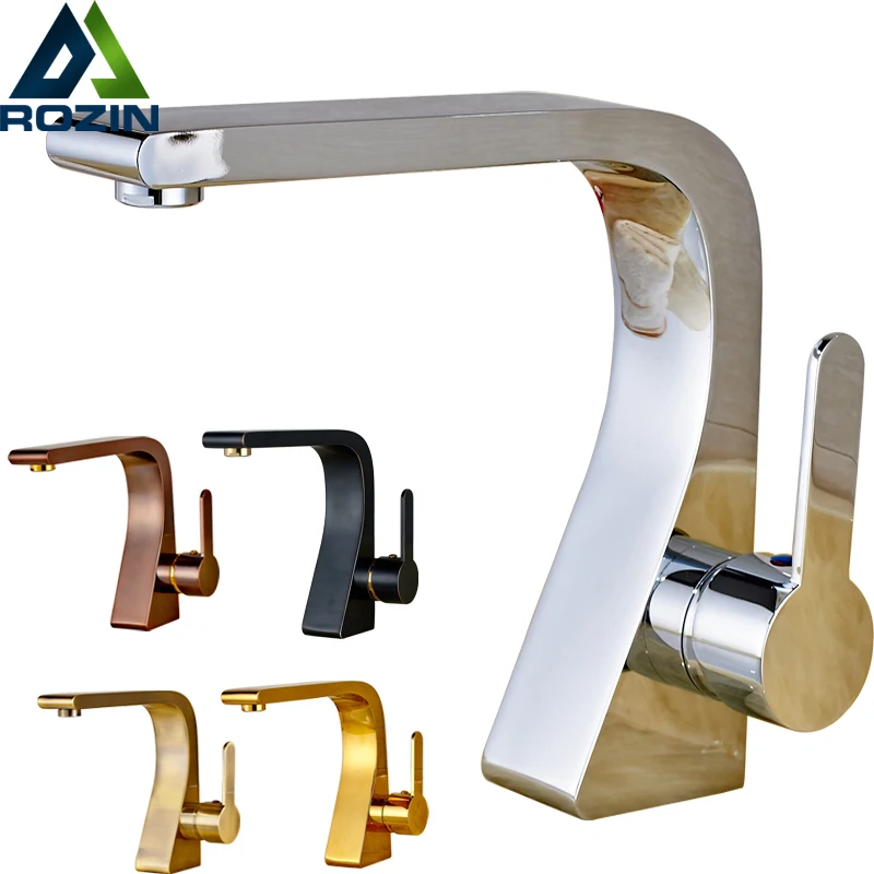 

Deck Mounted Bathroom Vessel Sink Tap Single Handle Basin Mixer Tap Spout Tap Multi-colors