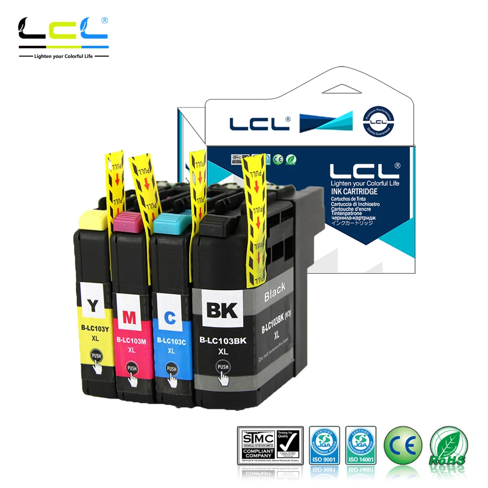 

LCL LC101 LC101XL LC103 LC103XL (4-Pack) Ink Cartridge Compatible for Brother MFC-J4310DW/J4410DW/J4510DW /J4610DW/J4710DW