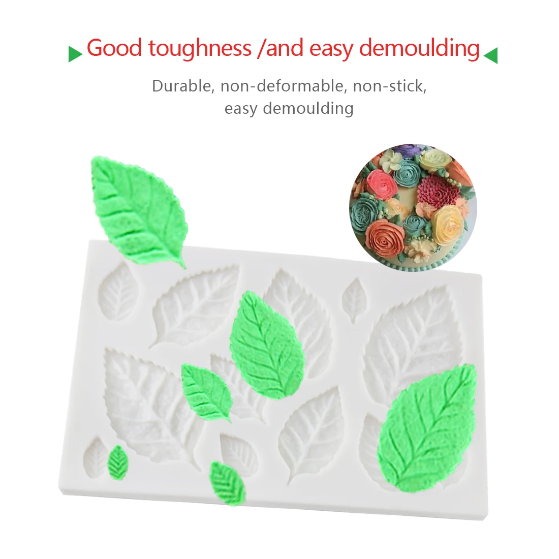 

Cake Decorating Tools DIY Tree leaf Press Molding Foil Mold Silicone Mold Cake Decor Fondant Cake 3D Leaves Silicone Mould