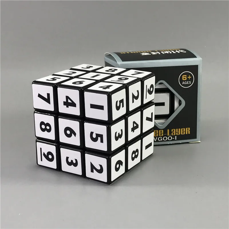 Black Bottom White Sticker 3X3X3 Sudoku Cubes Sudoku Digital Magic 