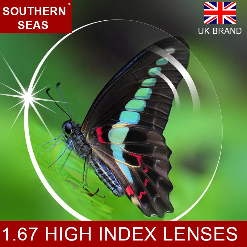 1.67 High Index Ultra Thin Lenses 0.5 to 6.0 Premium Lens Treatment