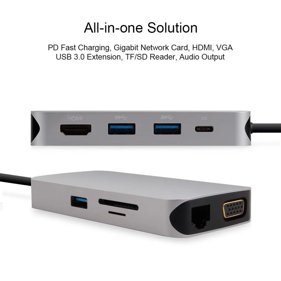 Адаптер USB 2020 10 в 1 Thunderbolt 3 0 4K HDMI 1080P VGA RJ45|Кабели VGA| |