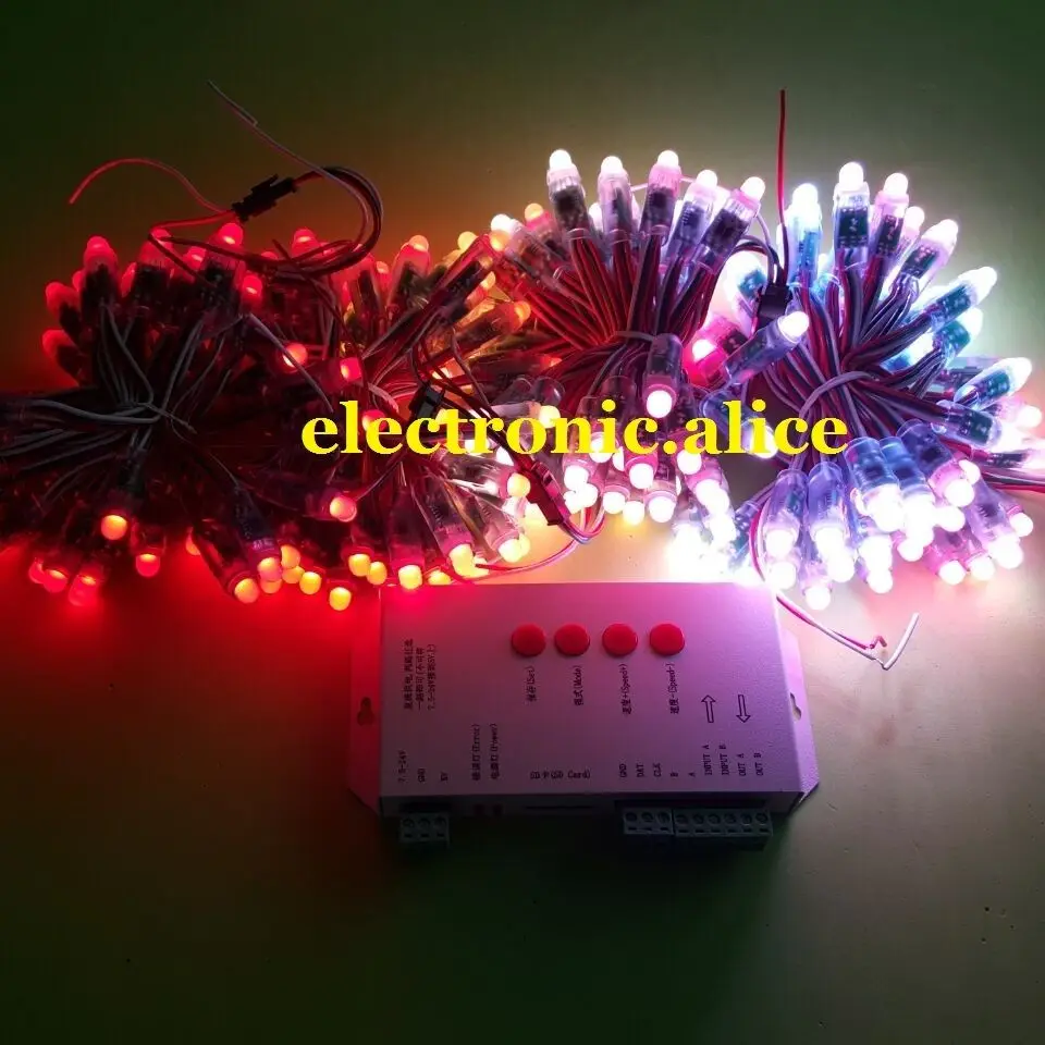 

250PCS WS2811 RGB Full Color Pixels 12mm Addressable LED String+T1000S Controlle