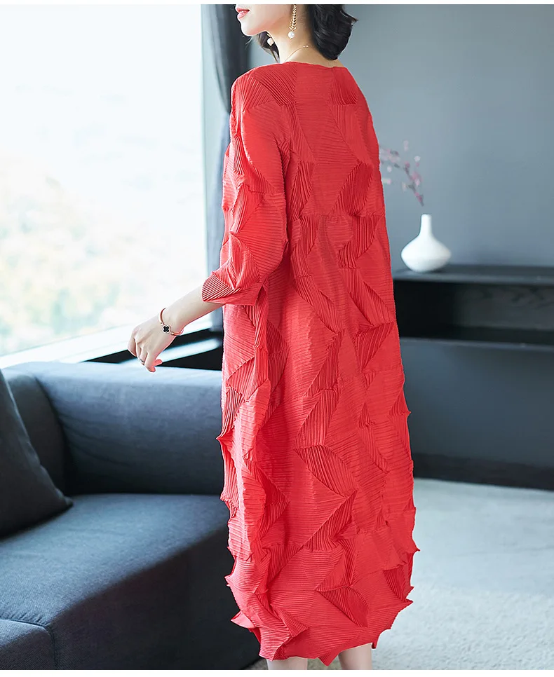 Новое модное платье в европейском и американском стиле, свободное тонкое плиссированное платье-фонарик, платья MIYAKE