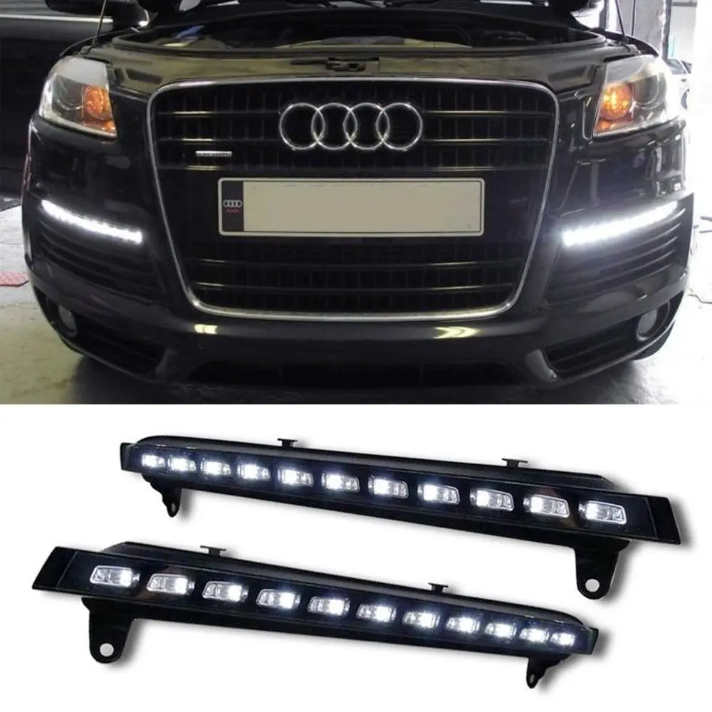 

White Amber LED DRL Daytime Fog Light Run signal lamp For Audi Q7 2006 2007 2008 2009