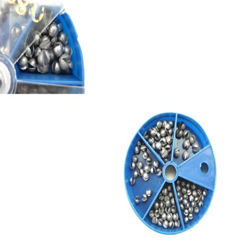 Box of Fishing Lead Sinkers Fishing Egg Bullet Rig Sinkers Angling Lead Weight Split Shot Box Fishing Tools Accessories #3S06 (3)
