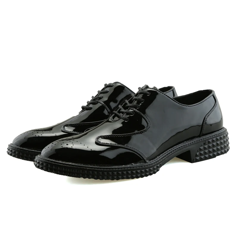 designer italian leather formal shoes men mixed colors footwear ballroom camouflage patent leather brogue oxford shoes for men (5)