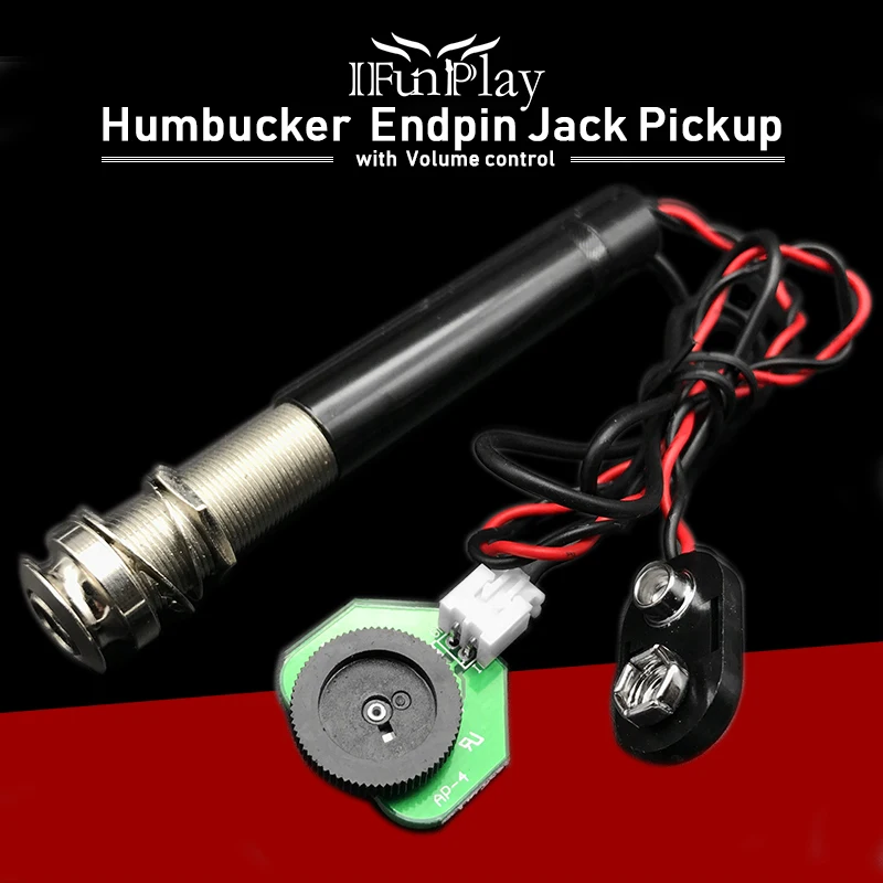 

Acoustic Guitar Endpin Jack Preamp Humbucker Pickup Volume Knob Control 6.35 Endpin Output Jack Piezo Pickup Guitarra Accessory