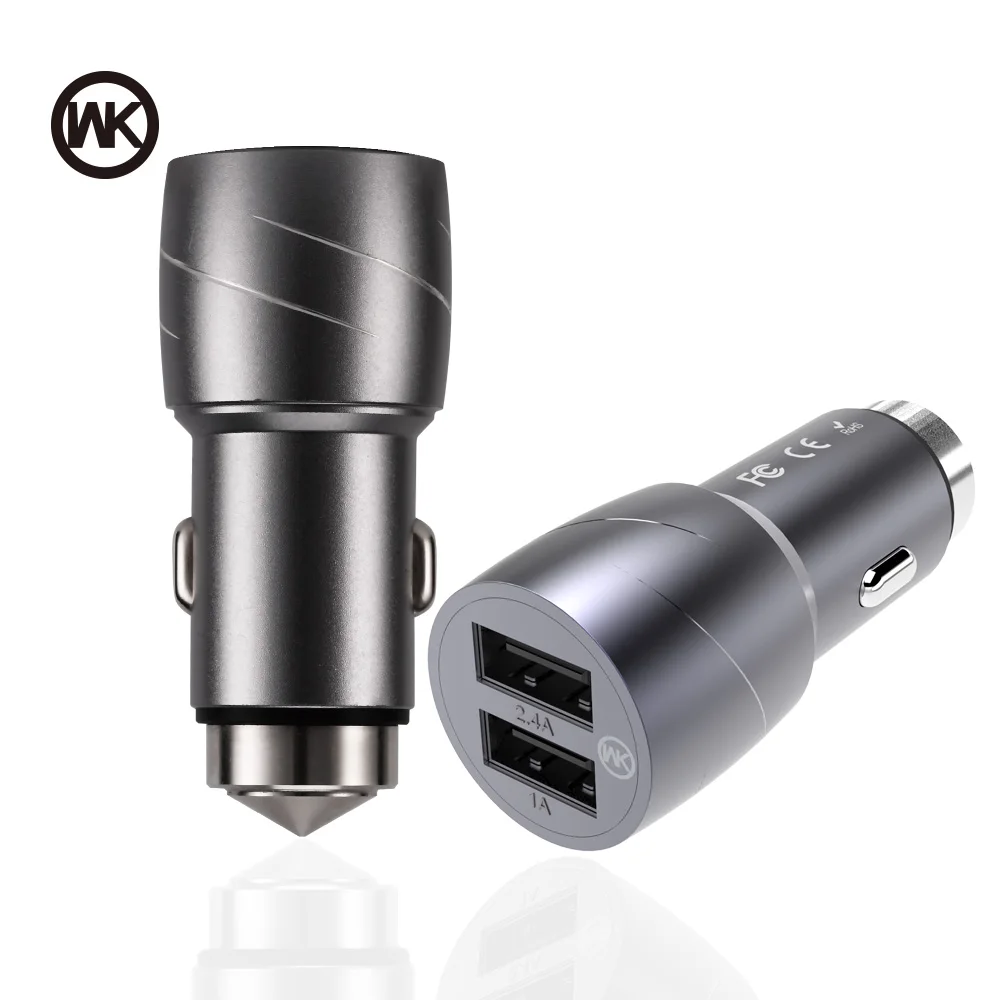 

WK DESIGN Dual USB Quick Charge Fast Car Charger Adapter For Xiaomi mi 8 Huawei Honor 10 Mobile Phone Charger for iPhone Samsung