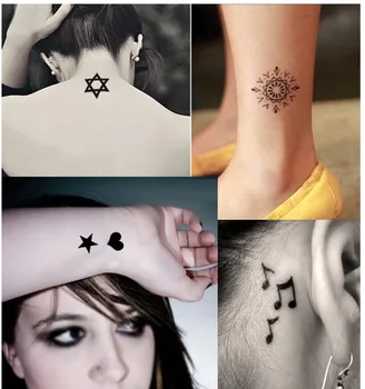 

2014 new hot 6PCS tattoo sticker set for women Totem cats letters stars wings ECG Multi-patternTemporary Tattoo stickers kits