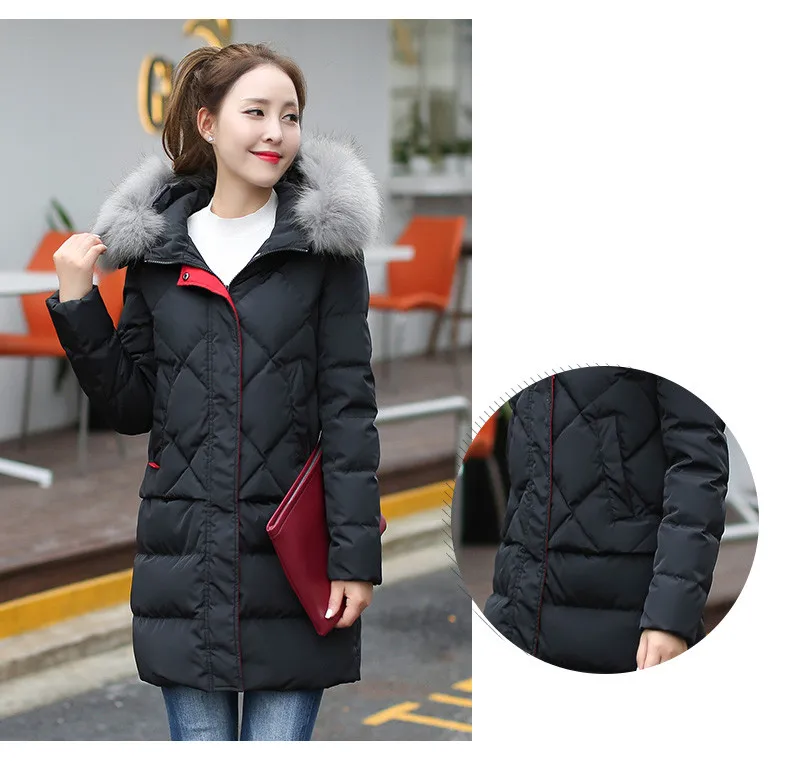Women Winter Jacket White Duck Down Coats Hooded Fur Collar Parka Women Coat And Jacket Long Loose Clothes Female 2018 AS04 (7)