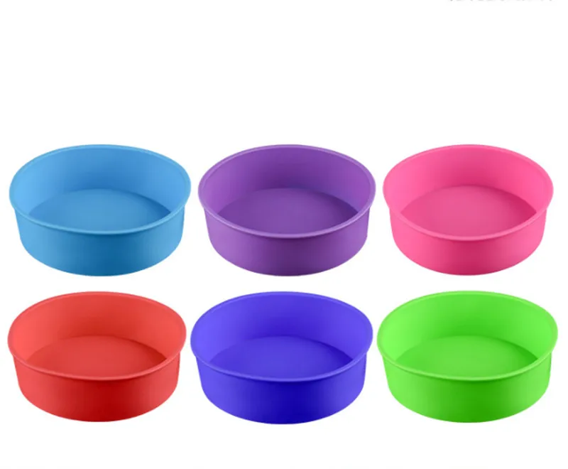 

Food Grade Silicone Microwave Oven Cake Mold Mousse Bread Round Shape Baking Tray 9/8/6 Inch