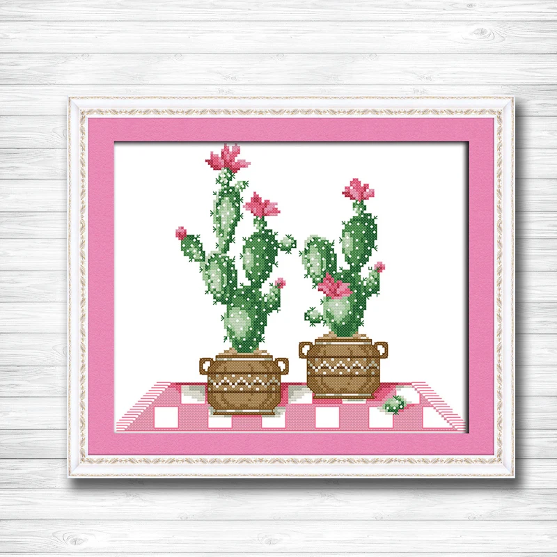 

Cactus pot plant diy decor painting 14CT11CT counted cross stitch Needlework Set Embroidery kits chinese cross stitch Home decor