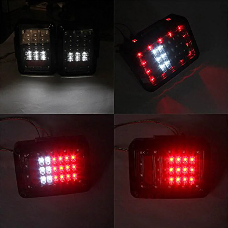 FADUIES Clear Lens LED Tail Lights RunningBrake Light Turn Signal Reverse Light For Jeep Wrangler JK  Brake Light (13)